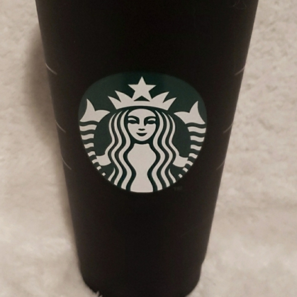 Starbucks Matte Black Tumbler with Lid and Straw - Picture 2 of 2